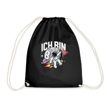 8ème anniversaire Garçons 8 ans Astronaute Anniversaire - Sac de sport léger - noir - Devant