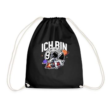 9e anniversaire garçons 9 ans astronaute anniversaire - Sac de sport léger - noir - Devant