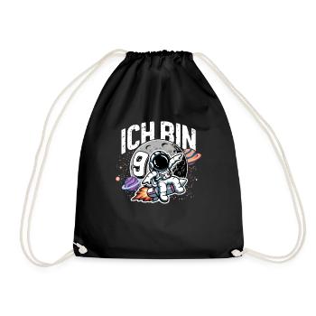 9e anniversaire garçons 9 ans astronaute anniversaire - Sac de sport léger - noir - Devant