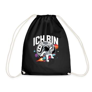 9e anniversaire garçons 9 ans astronaute anniversaire - Sac de sport léger - noir - Devant