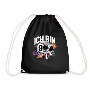 9e anniversaire garçons 9 ans astronaute anniversaire - Sac de sport léger - noir - Devant