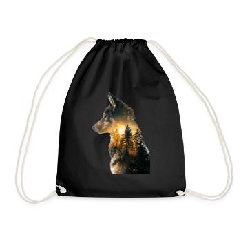 Shiba Inu - Turnbeutel - Schwarz - Vorne