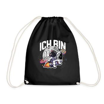 11th Birthday Boys Astronaut Birthday - Drawstring Bag - black - Front