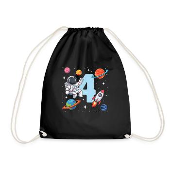 4ème anniversaire garçons 4 ans astronaute anniversaire - Sac de sport léger - noir - Devant
