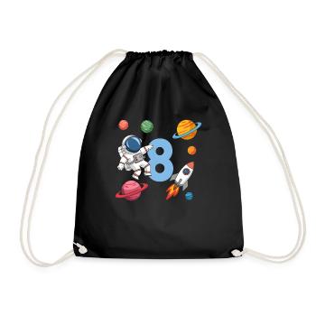 8ème anniversaire Garçons 8 ans Astronaute Anniversaire - Sac de sport léger - noir - Devant