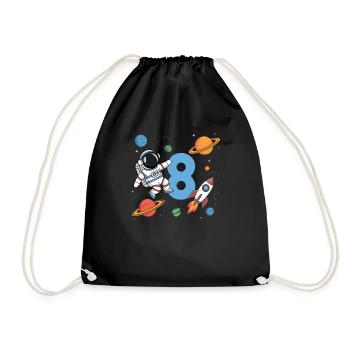 8ème anniversaire Garçons 8 ans Astronaute Anniversaire - Sac de sport léger - noir - Devant