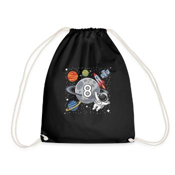 8ème anniversaire Garçons 8 ans Astronaute Anniversaire - Sac de sport léger - noir - Devant