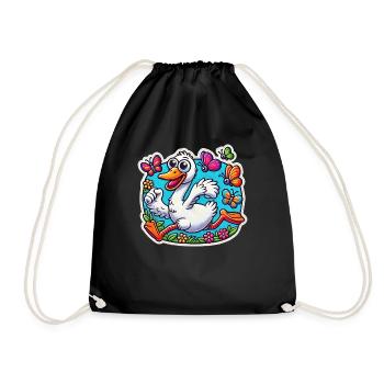 Silly Goose scares away the butterflies - Drawstring Bag - black - Front