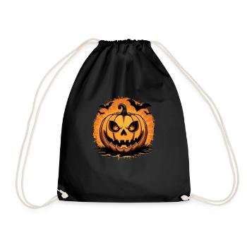 Déguisement de citrouille d’Halloween - Effrayant - Sac de sport léger - noir - Devant