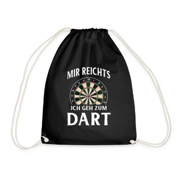 Dart Geschenk Dartboard Dartspieler Bullseye - Turnbeutel - Schwarz - Vorne