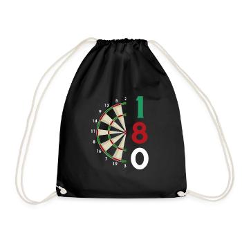 Dart Geschenk Dartboard Dartspieler Bullseye - Turnbeutel - Schwarz - Vorne