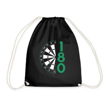 Dart Geschenk Dartboard Dartspieler Bullseye - Turnbeutel - Schwarz - Vorne