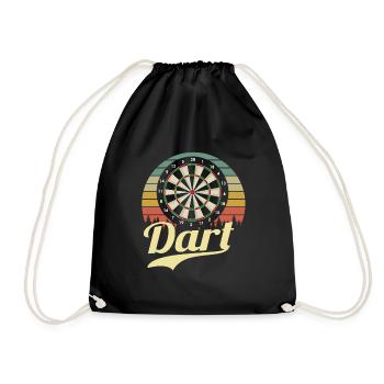 Dart Geschenk Dartboard Dartspieler Bullseye - Turnbeutel - Schwarz - Vorne