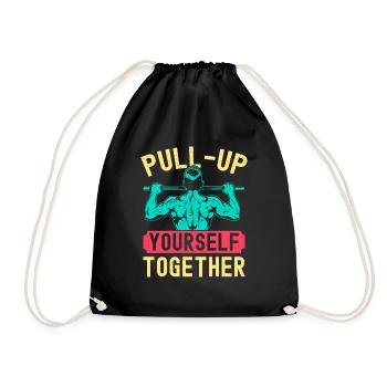 Fitness Fanatics Pull-Up Yourself Together - Drawstring Bag - black - Front