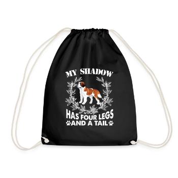 American Bulldog Has Four Legs And A Tail - Drawstring Bag - black - Front