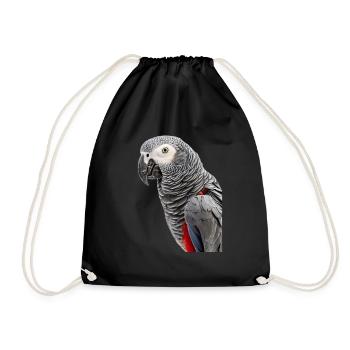 African Grey - Drawstring Bag - black - Front