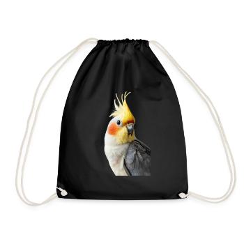 Cockatiel - Drawstring Bag - black - Front