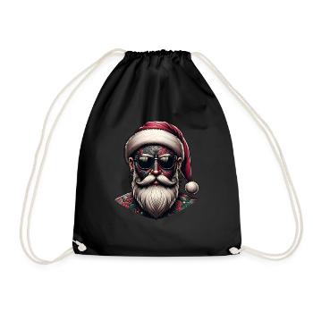 Père Noël tatoué encré Noël - Sac de sport léger - noir - Devant