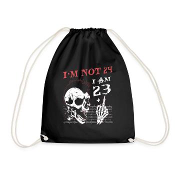 J’ai 23 ans et majeur - 24e anniversaire - Sac de sport léger - noir - Devant