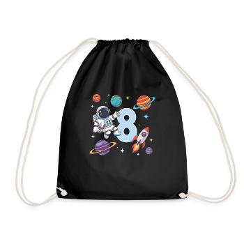 8ème anniversaire Garçons 8 ans Astronaute Anniversaire - Sac de sport léger - noir - Devant