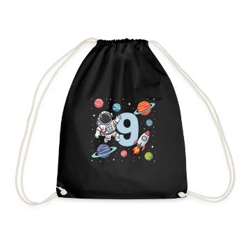 9e anniversaire garçons 9 ans astronaute anniversaire - Sac de sport léger - noir - Devant