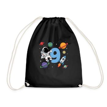 9e anniversaire garçons 9 ans astronaute anniversaire - Sac de sport léger - noir - Devant
