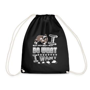 Snowshoe Cat Snowshoe Cat I Do What I Want - Drawstring Bag - black - Front