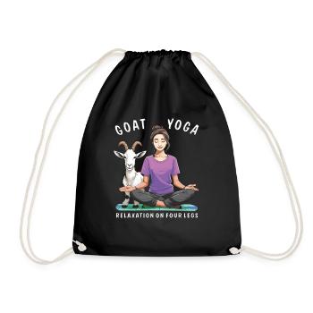 ZIEGENYOGA RELAXATION ON FOUR LEGS - Turnbeutel - Schwarz - Vorne