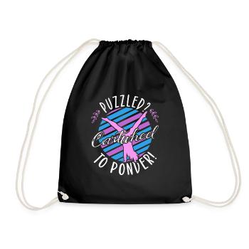 Cartwheel Gymnast Cartwheel To Ponder Gymnastics - Drawstring Bag - black - Front