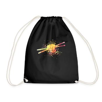 Tambours Tambours Baguette Batteur Musique Groupe Rock - Sac de sport léger - noir - Devant