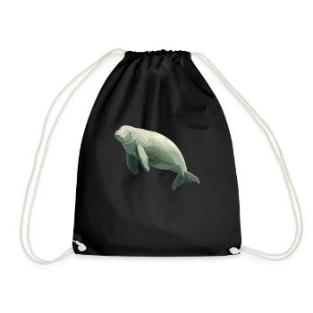 Seekuh Dugongs Dugong - Turnbeutel - Schwarz - Vorne