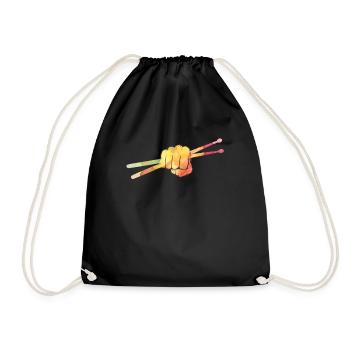 Tambours Baguettes Tambours Batteur Musique Groupe Rock - Sac de sport léger - noir - Devant