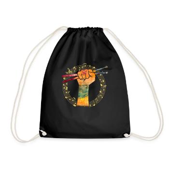 Drums Drums Drumstick Drummer Music Band Rock - Drawstring Bag - black - Front