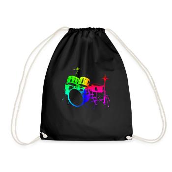 Tambours Tambours Baguette Batteur Musique Groupe Rock - Sac de sport léger - noir - Devant