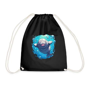 Seekuh Dugongs Dugong - Turnbeutel - Schwarz - Vorne