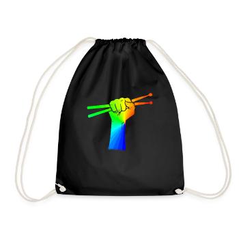 Tambours Tambours Baguette Batteur Musique Groupe Rock - Sac de sport léger - noir - Devant