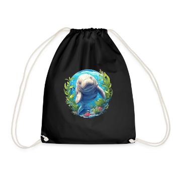 Seekuh Dugongs Dugong - Turnbeutel - Schwarz - Vorne
