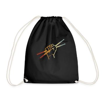 Tambours Baguettes Tambours Batteur Musique Groupe Rock - Sac de sport léger - noir - Devant