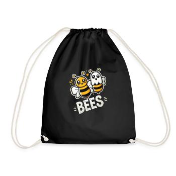 Abeille mignonne fantôme Halloween - Sac de sport léger - noir - Devant