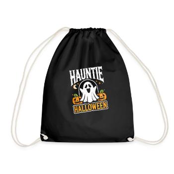 Drôle de tante Halloween avec fantôme effrayant - Sac de sport léger - noir - Devant