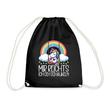 J’en ai assez, je vais me balancer, licorne drôle - Sac de sport léger - noir - Devant