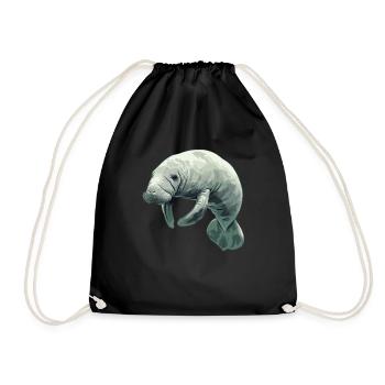 Seekuh Manatees Manatee - Drawstring Bag - black - Front