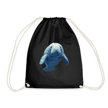 Seekuh Manatees Manatee - Drawstring Bag - black - Front