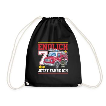 Finally 7 Now I'm driving the fire brigade - Drawstring Bag - black - Front