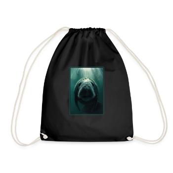 Seekuh Manatees Manatee - Drawstring Bag - black - Front