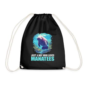 Seekuh Manatees Manatee - Drawstring Bag - black - Front