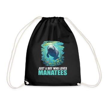 Seekuh Manatees Manatee - Drawstring Bag - black - Front