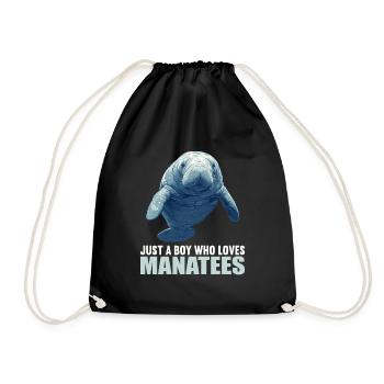 Seekuh Manatees Manatee - Drawstring Bag - black - Front