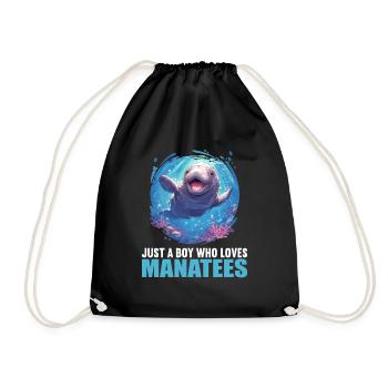 Seekuh Manatees Manatee - Drawstring Bag - black - Front