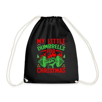Fitness Fanatics Little Dumbbells For X-Mas - Turnbeutel - Schwarz - Vorne